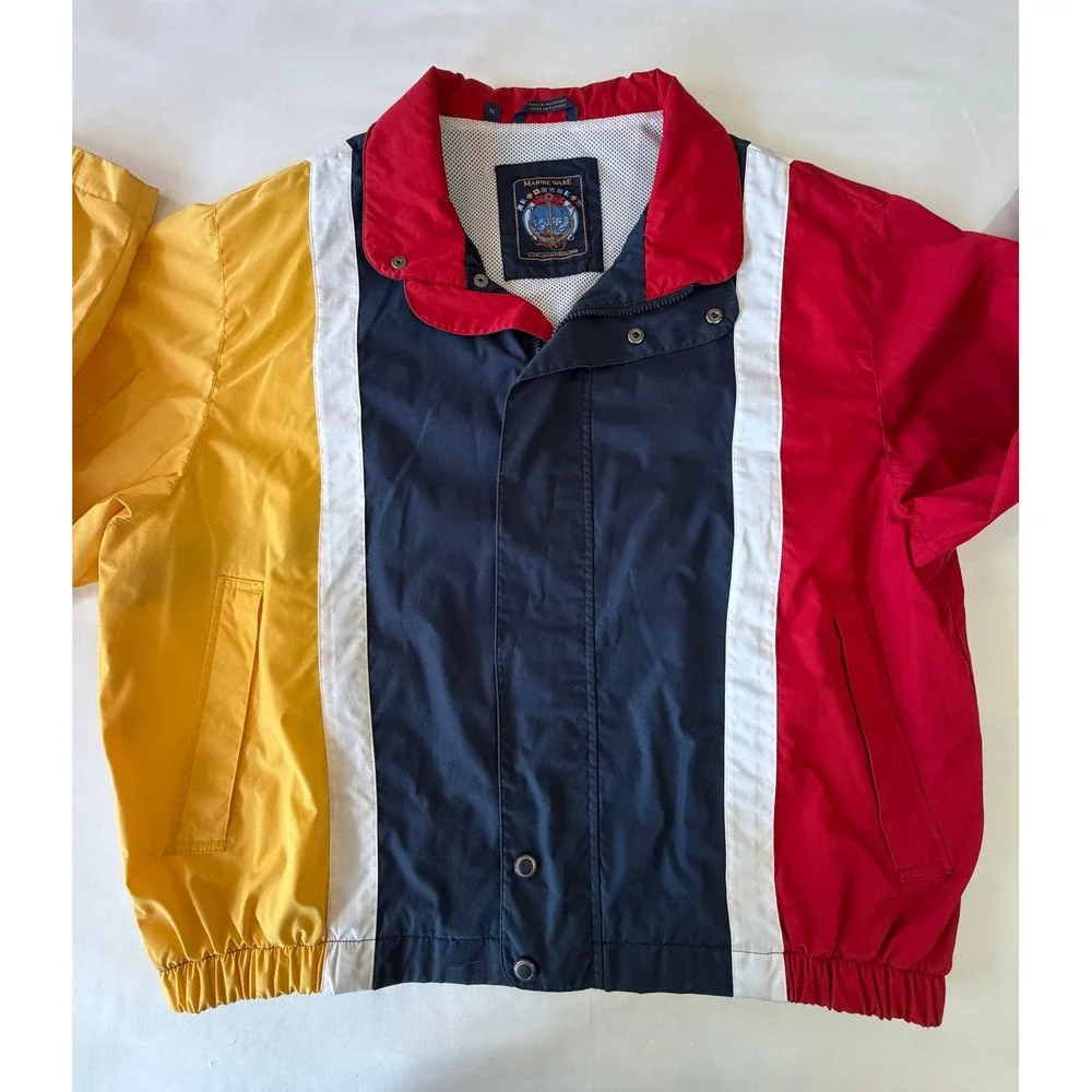 Vintage Members Only 90s Marine Ware Sailing Jacket Windbreaker Colorblock  XL